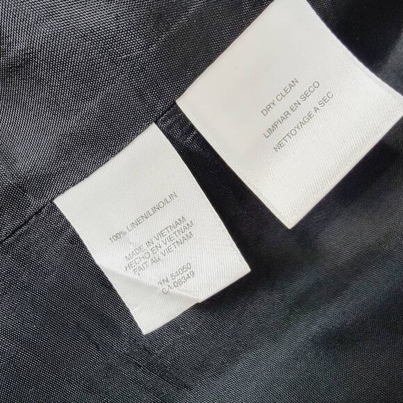 AK ANNE KLEIN 100% Linen Black Scoopneck Blazer - Size 10P - Picture 5 of 6